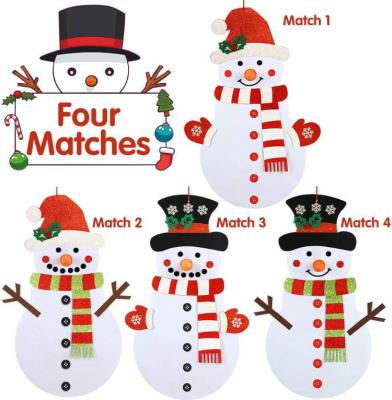 China Christmas Decoration Christmas Decoration Hanging Wall Hanging 36pcs Ornaments DIY Felt Christmas Snowman Kids Christmas Gifts Felt Christmas Tree for sale