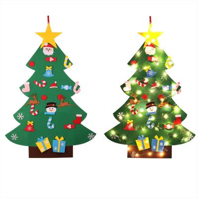 China 3ft DIY Christmas Decoration Family Felt Christmas Kids Tree with 26pcs Detachable Ornaments for sale