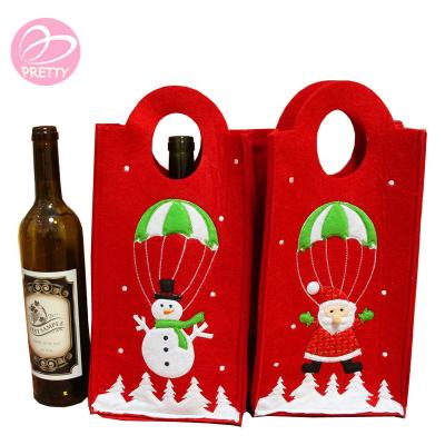 China Cheap Felt Christmas Wine Bag Christmas Wine Bottle Gift Bag New for sale