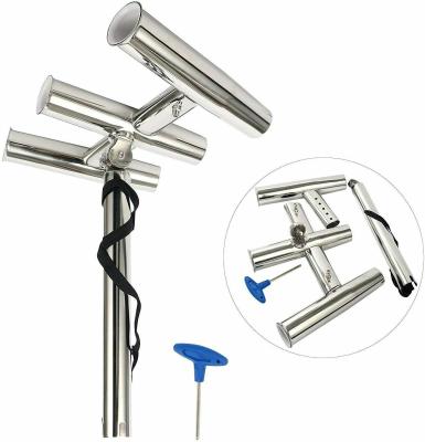 China Glass Maintain Fishing Gunnel Mount Trident Triple Outrigger 316 Stainless Steel 3 Tube Kites Rod Holder From Isure Marine Made In China for sale