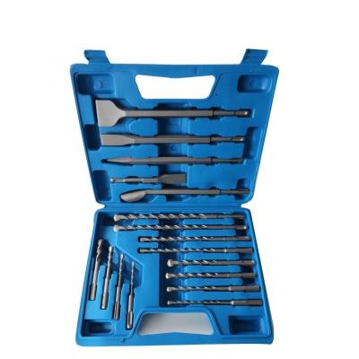 China Dehui Concrete Masonry Tools 17pcs Sand Blown Carbide Tipped Masonry Drill Bits Set Kit In Plastic Box For Concrete Brick Masonry Drilling for sale