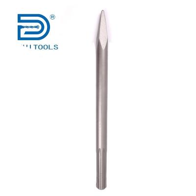 China Dehui Tools 18mm A/F Hex Leg Demolition Hammer Mohel Point Chisel For Breaker 18*400*3.2 for sale