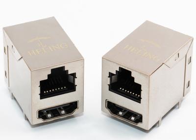 China 8P8C Female Connector RJ45 With HDMI / USB Stacked 2x1 For Data / Signal Transmissions for sale