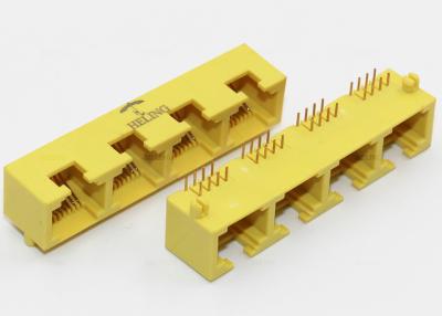 China 1 X 4 Gele Zijingangsrj45 Modulaire Hefboom THT voor Netwerkrouter Te koop