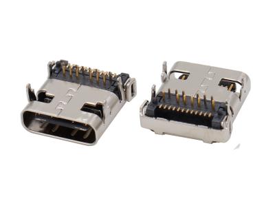 China 1x1 Port USB 3.1 Connector DIP + SMT Shielded Type C Female R / A for sale