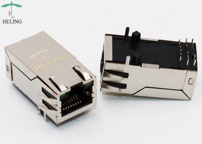 China 2.5 G / 5 G EMI Tab Spring Cat 5 1000Base T 8P8C 1x1 One Port Modular Jack for sale