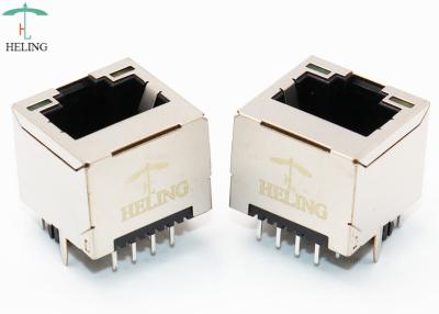 China One Port Vertical RJ45 Jack PCB Mount , Customized Female LAN Cable Jack for sale