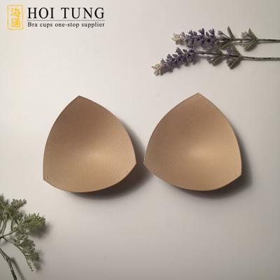 China Memory Foam Bra Cup 048 Comfortable Triangle Molded Bra Cup Foam Inserts For Sleepwear Bikini Sport for sale