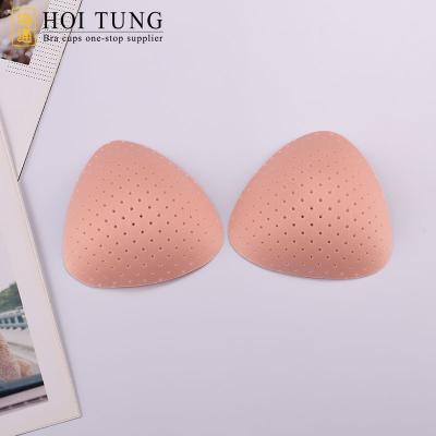 China Breathable Memory Foam Bra Cup 267 Triangle Cotton Bra Cup Wired Bra Padding Pads For Sports Bra for sale