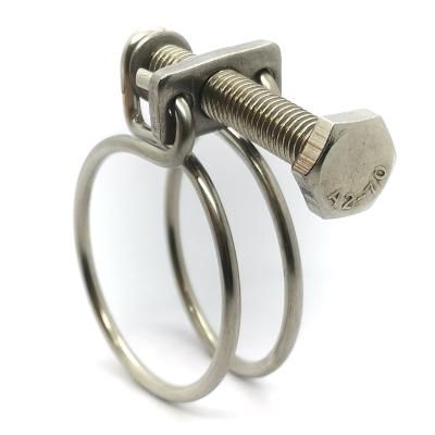 China Stainless steel/Galvanized Steel Stainless Steel Double Wire Hose Clamp Galvanized Steel wire Clamp for sale