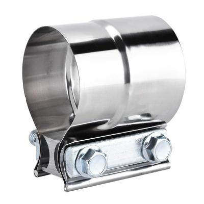 China Stainless steel Muffler Clamp Exhaust Butt Joint Pipe Clamps for sale