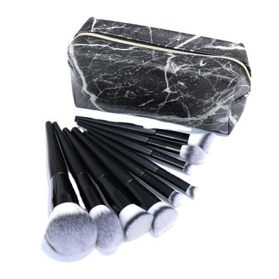 China Angular Blush Makeup Brush Set 9PCS Makeup Brushes Logo High Quality Foundation Brush Custom OEM Customized Cosmetic Set for sale