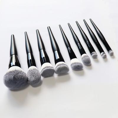 China Angular Blush OEM Customized Logo High Quality Foundation Brush Makeup Brush Set 9PCS Makeup Brush Set for sale