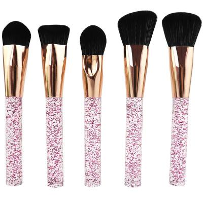 China Angular Blush Travel 5pcs Makeup Brush Set Synthetic Hair Soft Cosmetic Brushes Wholesale Private Label Makeup Supplier for sale