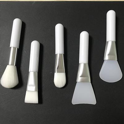 China Face Mask Brush Silicone Face Brush Silicone Brush For Face Mask Face Mask Brush Mini White Plastic Private Label for sale