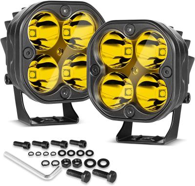 China 2PCS Truck High Bright Offroad Pickup 9-30v Driving Fog Led Pod Amber Spot Lights 3inch Spot Lights for sale