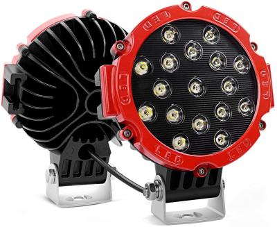 China High Bright Bezel Red Round Led Fog / Driving Lights 54w High Power Spot 9 Inch Led Driving Light for sale