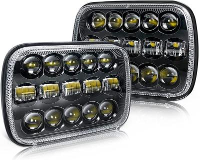 China For jeep xj yj factory supply durable 5*7 square led headlights square 80w headlight led for sale