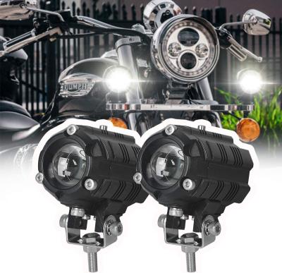 China High Quaity Motorcycle Led Auxiliary Light With Wiring Dual Color Led Projector Cob Fog Driving Light for sale