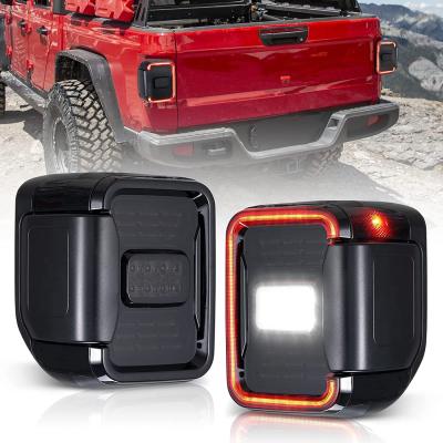 China High Brightness USA Version Fit For 2021 Jeep Gladiator JT 2020 Brake Reverse Turn Signal Light Smoked LED Tail Lights for sale