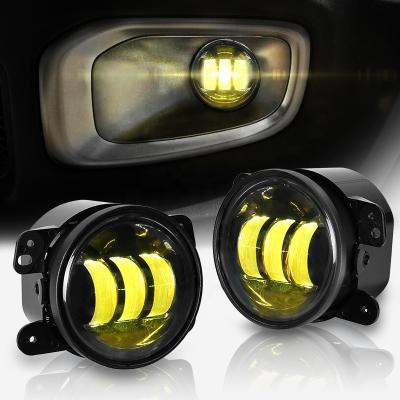 China For jeep jk jku car accessories fog light 12v round yellow led fog lights for Jeep Wrangler JK for sale