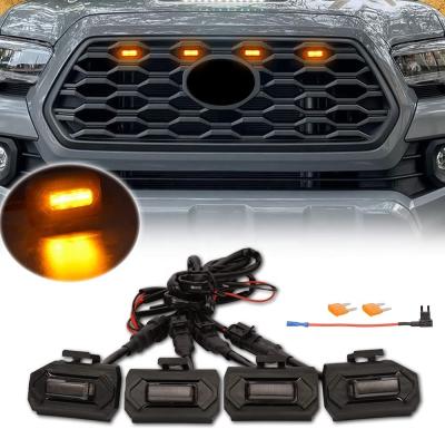 China With Wiring Pickup 4pcs Smoked Led Grill Light Amber Led Grille Light Kits For 2020 Up Toyota Tacoma for sale