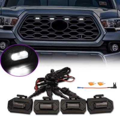 China With Wiring Front Hood 4pcs Pickup Truck Led Grill Car Lights Offroad Car Grill Light For 2020 Up Toyota Tacoma for sale