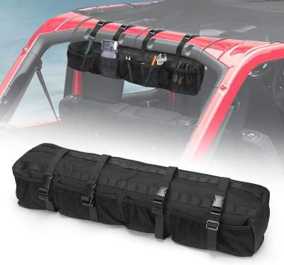 China Easy Installation Multi-pockets Cowboy Roll Bar Bags Storage Bag Truck Cargo Cage Organizer forJeep LJ TJ JK JL Gladiator JT for sale