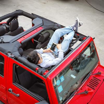 China Easy Extra Net Car Hammock Roof Net Storage Window Cargo Net Installation Top Red For Jeep Wrangler JK for sale