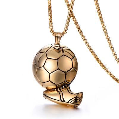 China World Cup Soccer Necklace Brave Men's Pendant Fashion Jewelry TRENDY World Cup Movie Titanium Steel Soccer Men's Necklace for sale