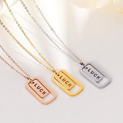 China High Quality Punk Necklace Accessories Adjust Titanium Steel Chains Gold Square Men Women Jewelry Summer Pendant Necklace for sale