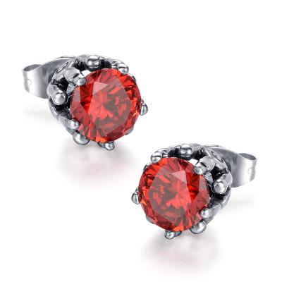 China FASHIONABLE Stud Earrings Zircon Titanium Steel With Zirconium Claws Hip Hop Style Stainless Steel Accessories Punk Zircon Stud Earrings for sale