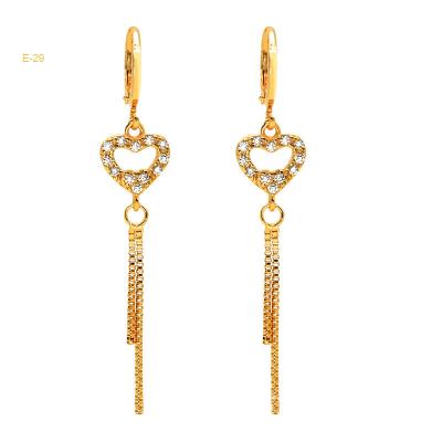 China FASHION Women's Drop Earrings Geometric Heart Earrings New Party Gold Tassel Earrings Trend Fashion Jewelry Gift for sale