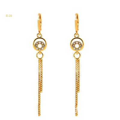 China FASHIONABLE Luxury Geometric Hollow Dangling Tassel Earrings For Women Delicate Fashion Metal Vintage Jewelry Simple Tassel Earrings for sale