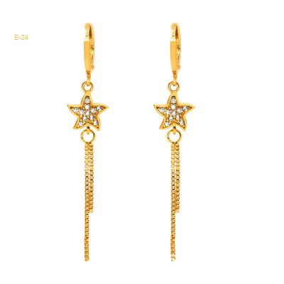 China Trendy Stud Earrings Fashion Tassel Opal Star Earrings Acrylic Rhinestone Jewelry Pair 1 For Women Gold Plated Earring for sale