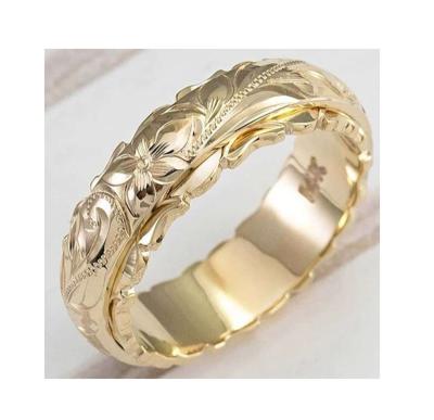 China New FASHIONABLE Punk Ring Jewelry Gift For Women Men Carved Ring Retro Wedding Band Ring Flower Personality Jewelry for sale