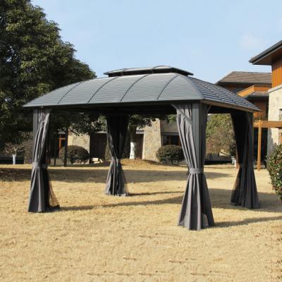 China Garden shade aluminum structure free-standing pergola waterproof canopy outdoor pavilion for sale