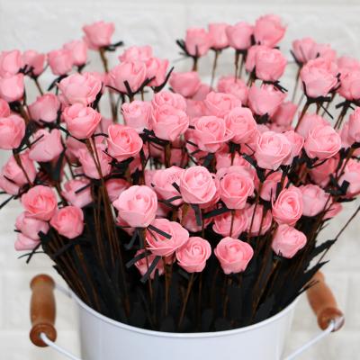 China Creative romantic 15 Heads artificial roses decoration simulation roses flower wedding modeling fake flower for sale