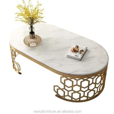 China Modern& New Design Luxury Modern Center Sofa Table Oval Marble Coffee Table for sale