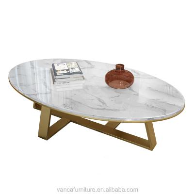 China Modern& Luxury Modern Design Oval Marble Top Dinig Coffee Table Side Table for sale