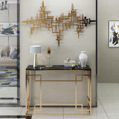 China Luxury& Modern Modern Living Room Furniture Gold Metal Console Table Luxury for sale