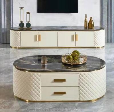 China Hot Sale Modern Living Room Furniture Modern Coffee Table and TV Stand Cabinet Set for sale