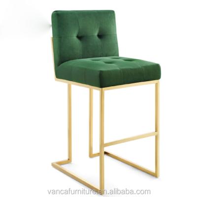 China Gold Super Comfortable High Quality Stainless Steel Bar Chair Bar Stool With Canvas Cover for sale