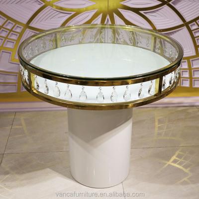 China White Metal Base Crystal Cake Table (Other) Wedding Furniture Party Event Cake Table Adjustable for sale