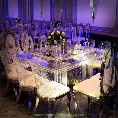 China Wedding crystal table luxury acrylic wedding furniture event table design wedding party for sale for sale