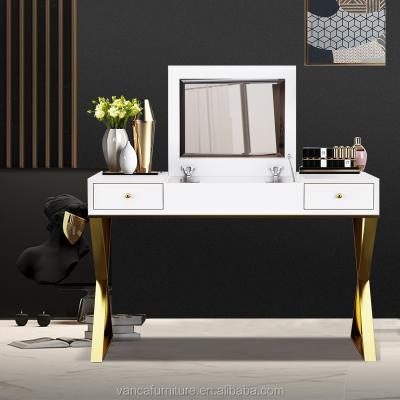 China Hot Selling Convertible Makeup Table High Quality Dressing Table With Mirror And Stool for sale