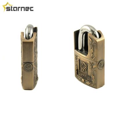 China Cambria Security Brass Top Shackle Protected Zinc Alloy Hardened Shackle Padlock , Cofres De Acero Candados for sale