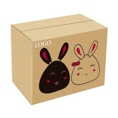 China Luxury Recycled Materials Customization Printing Cute Large Square Square Storage Tool Folding Cardboard Packaging Corrugated Outer Strapping Box for sale