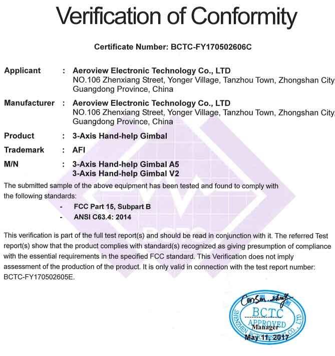 FCC - Zhongshan Aeroview Electronic Technology Co., Ltd.