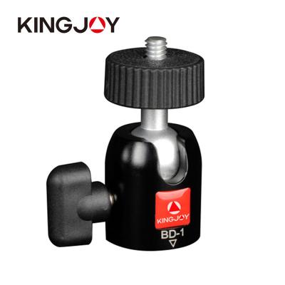 China Kingjoy Aluminum Simple Lock Knob Design Mini Portable Photo Tripod Ball Head with 1/4